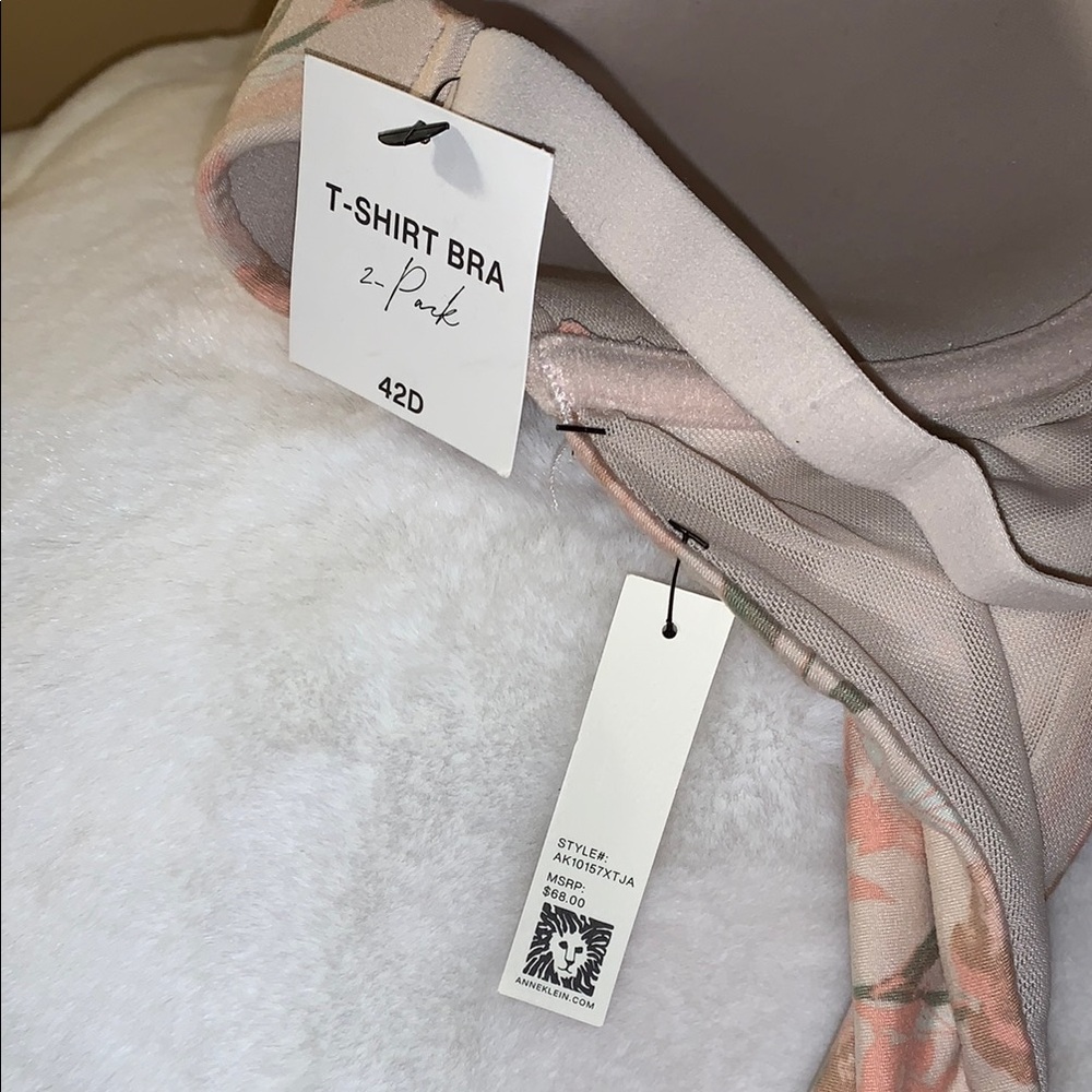 🦜 ANNE KLEIN T-Shirt Bra 2-Pack Floral & Nude NWT 42D - Picture 7 of 13